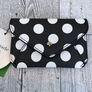 Kate Spade Black and White Polka Dot Card Holder